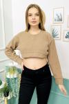 159011 Waffle Crop Sweatshirt